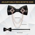 thumbnail image 5 of MENDENG Men Bow Ties for Men Crystal Chain Pretied Black Tie Classic Bowtie Adjustable Neckties (Gold/Black), 5 of 6