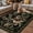 Black, variant on Pink Spring Floral Outdoor Rug for Patio/Deck/Porch, Non-Slip Large Area Rug 6 x 9 Ft, Elegant Pastoral Flowers Birds Watercolor Indoor Outdoor Rugs Washable Area Rugs, Camping Rug Carpet Runner