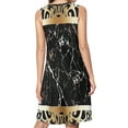 thumbnail image 2 of Black gold marble pattern Spring Summer Dresses for Women Fashion T-shirt Dress Casual Sleeveless Loose Sundress with Pockets, 2 of 5