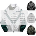thumbnail image 2 of LODIENY Mens Varsity Jacket Zip Up Color Block Breathable Waterproof Windbreaker Jackets Long Sleeve Stand Neck Relaxed Fit Streetwear Coats with Pockets White XXXL, 2 of 6