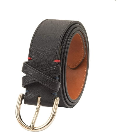 Tommy Hilfiger Women's Fashion Leather Belt for Jeans, Trousers and Dresses Medium Black Cross Band