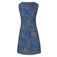 thumbnail image 2 of Robes Grande Taille pour Femmes Été Femmes Été Col Rond Fleurs Coton Lin Sans Manches Grande Taille Longues Robes, 2 of 6
