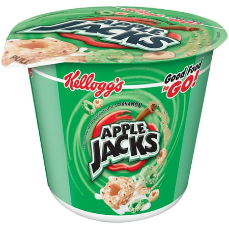 (6 pack) (6 Pack) Kellogg's Apple Jacks Breakfast Cereal, 1.5 Oz, Cup