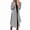 Gray, variant on Women'S Solid Color Lapel Long-Sleeved Woolen Coat Autumn and Winter Simple Warm Placket Lace-Up Coat Khaki XXXL