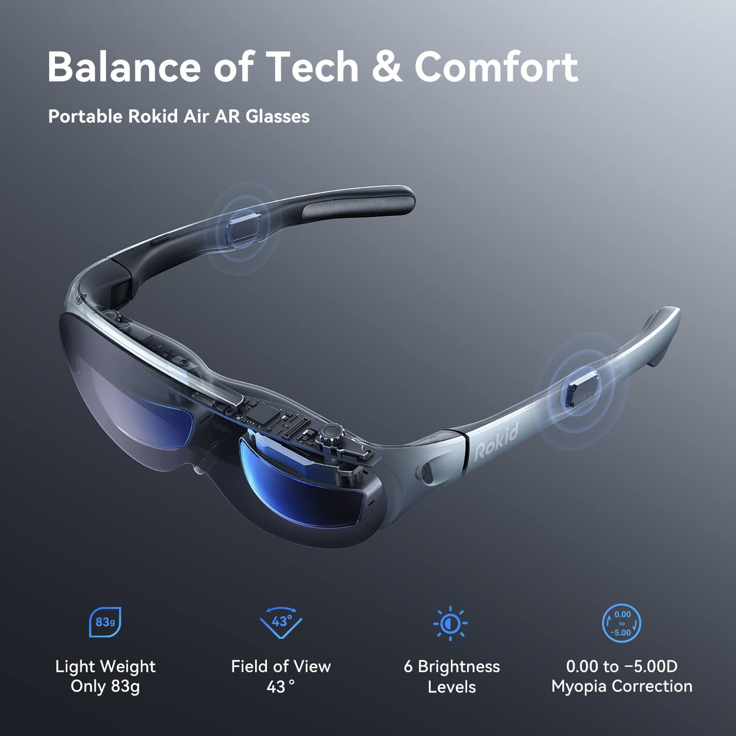 Rokid Air AR Glasses, Myopia Friendly Pocket-Sized Yet Massive
