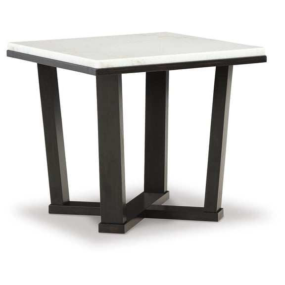 Signature Design by Ashley Fostead Contemporary Square End Table with Marble Top