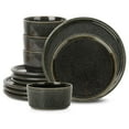 thumbnail image 1 of Stone Lain 12 Piece Modern Stoneware Dinnerware Set Plates, Bowls, Charcoal Grey, 1 of 7