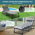 thumbnail image 4 of MOPHOTO Patio Lounge Chairs,Portable Folding Lounge Chair, Patio Chaise Lounges,Adults Reclining Folding Chaise with Pillow,Camping Cot for Camping, Pool, Beach, Patio, 4 of 8