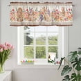 thumbnail image 3 of Valances for Windows Watercolor Easter Rabbits Flowers Rod Pocket Short Curtain for Bathroom Living Room Bedroom Country Floral Art 1 Panel 54x18in, 3 of 9