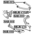 thumbnail image 2 of Febest BUSHING, FRONT UPPER CONTROL ARM # NAB-065 OEM 54524-AL500, 2 of 2