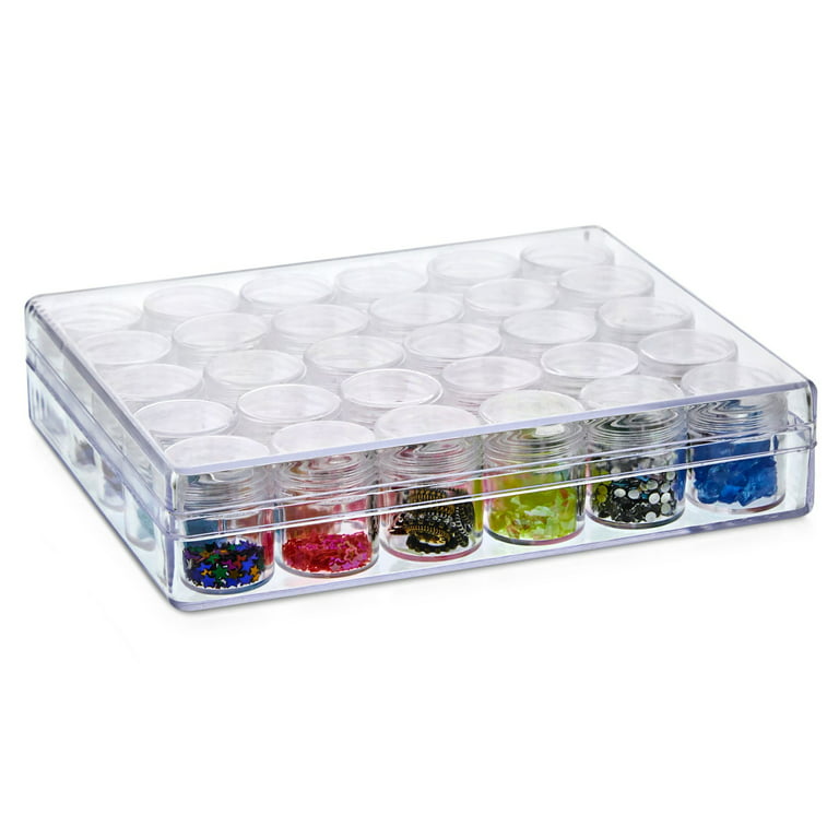30 Pcs Small Clear Plastic Beads Storage Containers Box with Lids Mini  Clear Plastic Storage Containers Square Containers for Jewelry Beads Craft