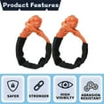 thumbnail image 3 of 2pcs Orange 1/2inch X 22inch Soft And Loop Rope Synthetic Traction Strap 43000lbs Breaking Power, 3 of 5