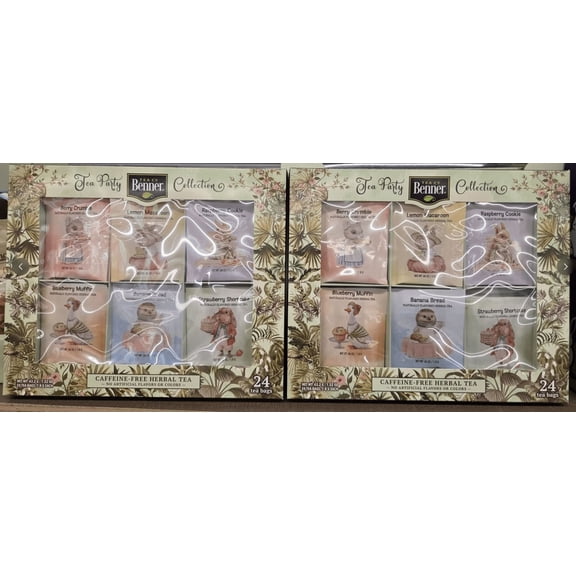 Benner Tea Co Party Collection Caffeine Free Herbal Tea 1.52oz 43.2g (2 Boxes)