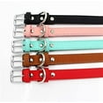 thumbnail image 4 of RKXQT 5 Colors PU Small Dogs Collars XS-M Adjustable Zinc Alloy Solid Color Puppy Collar Comfortable Durable Pets Supplies Accessories(Color : A Size : 27-33cm), 4 of 5