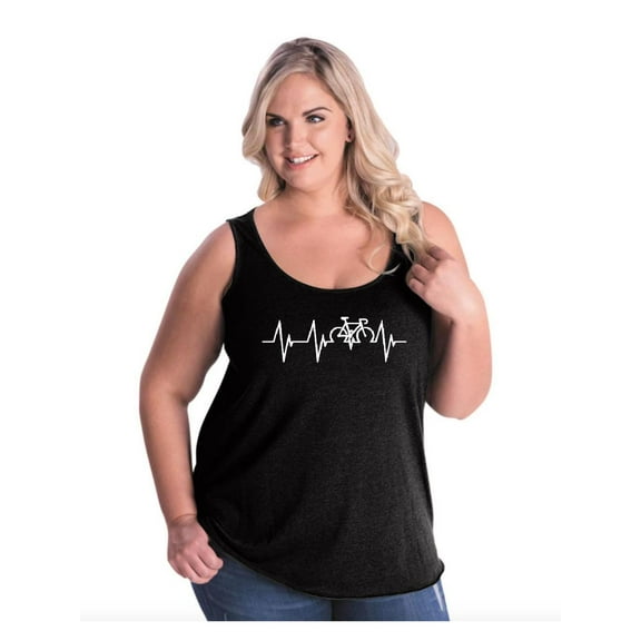 Women's Plus Size Tank Top - Bicycle Heartbeat