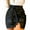 Black, variant on Women's Pleated Leather Mini Skirt with Belt and Zipper, Solid Color Pencil Skirt, Trendy and Stylish,Size M
