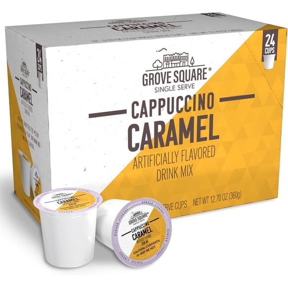 Grove Square Caramel Cappuccino Single-Serve Coffee Pods 48 COUNT