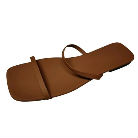 

Kukoosong Sandals Women Beach Sandals Summer Non-Slip Causal Slippers Flat Sandals for Women Brown 40