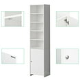 thumbnail image 5 of Tall Freestanding Bathroom Laundry Storage Organizer Cabinet  Linen Tower, White, 5 of 6