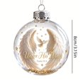 thumbnail image 3 of Light Up Transparent Christmas Ornament Ball,Angel Feathers Design Hanging Bauble With Built-in LED Lights,Christmas Tree Mantel Window Decor,B, 3 of 7