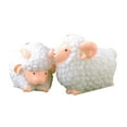 thumbnail image 2 of SPRING PARK 2Pcs Mini Sheep Figurines Miniatures Home Decor DIY Animals Micro Fairy Garden, 2 of 6