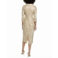 thumbnail image 2 of Badgley Mischka womens  Floral Embroidered Midi Dress, 0, Gold, 2 of 3