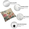 thumbnail image 4 of CMMY Pillow Case Peony Bird Pattern  Double Sided Decorative Cushion Cover for Sofa Bed Chair Car 2pcs 24x24in, 4 of 6