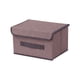 thumbnail image 1 of Caja de almacenamiento plegable y lavable de lino de algodón, marrón S, 1 of 5