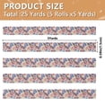 thumbnail image 3 of 5 Rolls Christmas Ribbon 1.5 inch Wide Decorative Ribbon for Gift Wrapping and Holiday Decorations Modern Art Roses, 3 of 7