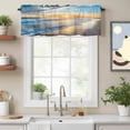 thumbnail image 2 of Sunset Beach Kitchen Curtain Valances for Windows Farmhouse Short Curtains, Spray Ocean Waves Sky Nature Scenery Rod Pocket Valance Curtain for Bedroom Cafe Living Room, 2 of 8
