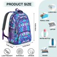 thumbnail image 5 of Boho Bohemia Flower Backpack for School,Cute School Bag,Schoolbag with Adjustable Shoulder Straps & Padded Back,16.9 Inch, 5 of 5