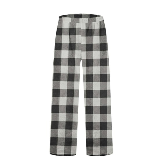 JJHGVB Flannel Pajama Pants Women Plaid Pajama Pants Lounge Pants Womens Lady Pants Comfy Pants Fuzzy Lounge Pants Wide Leg Cotton Pants for Women Black L