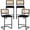 Black 4PCS - 26" Seat Height, variant on Zesthouse 26" Rattan Counter Height Bar Stools Set of 2, Boucle Upholstered Barstools with Cane Back and Metal Base, Mid Century Counter Height Chairs for Kitchen Island, Black