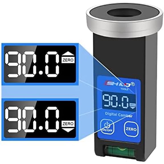 Digital Camber Gauge Wheel Alignment Tool -90° to  90° Wide Range Camber Alignment Tool Accurate Wheel Balancing Tools with Digital Display & Powerful Magnet & Positioning Bubble & Reset Key