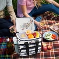 thumbnail image 5 of FORMRS Insulated Cooler Bag 24 Cans Capacity Soft Leakproof Lunch Box with Side Pockets, Light Sharks, 5 of 7