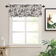 thumbnail image 2 of Farmhouse Black Floral Valances for Windows Linen Boho Flower Rustic Country Rod Pocket Curtain Valance Window Treatment Short Curtains for Kitchen Living Room, 54"x18", 2 of 5