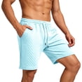 thumbnail image 7 of TEAJOPSUU Men's Casual Shorts Elastic Waist Drawstring Lightweight Breathable Beach Shorts with Pocket Light Blue, 7 of 7