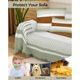thumbnail image 4 of Sage Green Stripes Sofa Couch Covers for Dogs,Washable Sectional Couch Slipcovers for Loveseat with Tassel,Contemporary Geometric Brown Boho Non Slip Sofa Throw Cover Blanket Large 71''x102'', 4 of 8