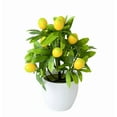 thumbnail image 4 of Artificial Lemon Tree Topiary, Plant Potted Fake Flower Plastic Bonsai Lemon Tree Bonsai Artificial Plants in Pots for Office Table Bathroom Shop Party Home Decor,Yellow,7.5x9.4", 4 of 5