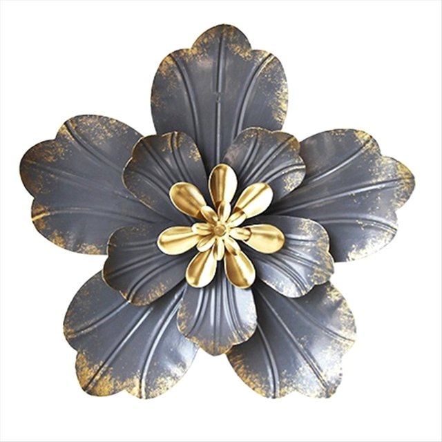 Decoración de Arte de Pared de Flores de Metal, Escultura Floral Rústica, Decoración Colgante de Pared de Arte de Pared 3D para Sala de Estar Interior