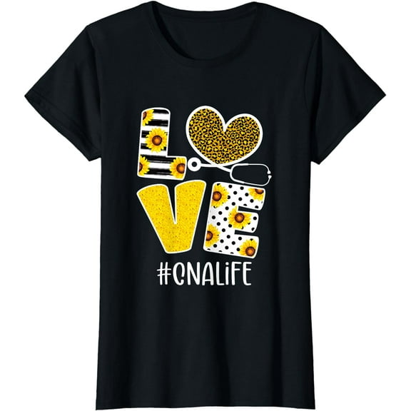 Love CNA Nurse Sunflower Certified Nurse Assistant T-Shirt