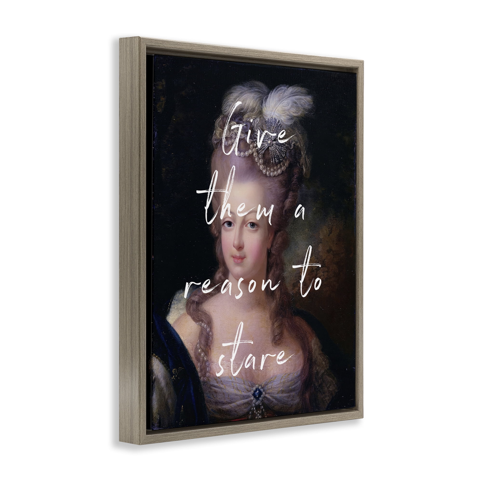Stupell Industries Give Them A Reason To Stare Brown Framed Floater Canvas Wall Art, design by Tina LeCour