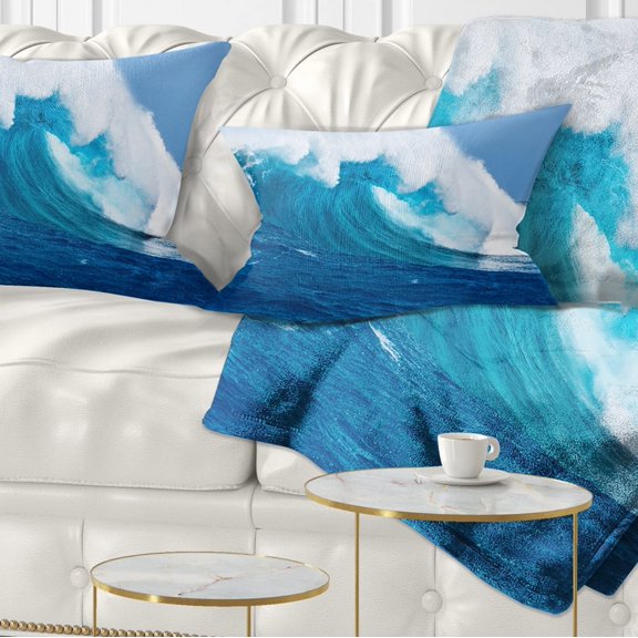 Designart Sea Returns - Photography Seascape Throw Pillow - 12x20