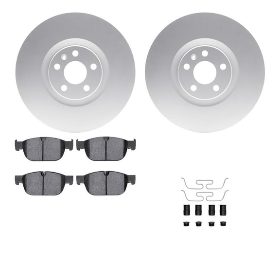 Dynamic Friction Company Front Geospec Brake Rotors with 5000 Euro Ceramic Brake Pads includes Hardware 4612-27032
