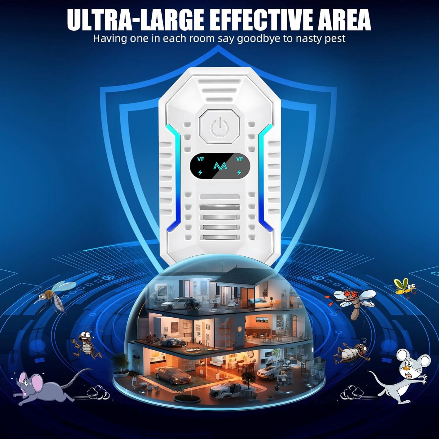 Ultrasonic Pest Repeler, Mouse Traps Indoor for Home, 6Pcs Plug in Rodent Repelent Indoor Electric Mouse Trap for Bedroom, Effective Pest Control