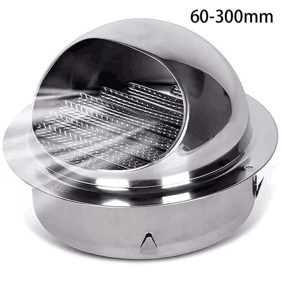 Sufanic Stainless Steel Round Brushed Bull Nosed External Extractor Wall Vent Outlet