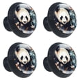 thumbnail image 2 of 4 Pcs Panda Knobs for Kitchen Cabinet Cupboard Dresser Bookcase Drawer Pulls Handles Round Home Decor, 2 of 8