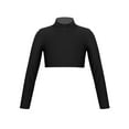 thumbnail image 2 of iiniim Kids Girls' Yoga Gymnastics Tops Solid Color Long Sleeves Crop Tops Athletic Workout Sports Shirts, 2 of 7
