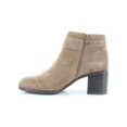 thumbnail image 2 of NATURALIZER Womens Beige Studded Ankle Strap Detail Non-Slip Cushioned Lydia Round Toe Block Heel Zip-Up Leather Booties 10, 2 of 3