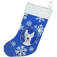 thumbnail image 2 of Carolines Treasures SC9604-CS 11 x 8 In. Bull Terrier Winter Snowflakes Christmas Stocking, 2 of 2